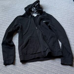 Lacoste black full zip hoodie women 38